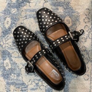 Dolce Vita Black Studded Mary Jane Flats